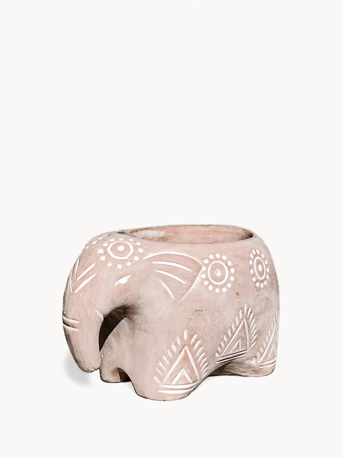 Folk Elephant Pot - Plant Paradise Boutique