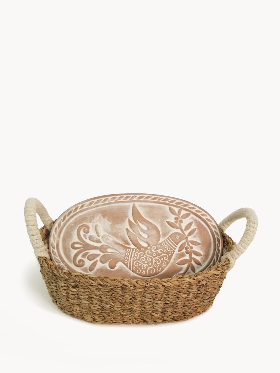 Bird Oval Bread Warmer & Basket
