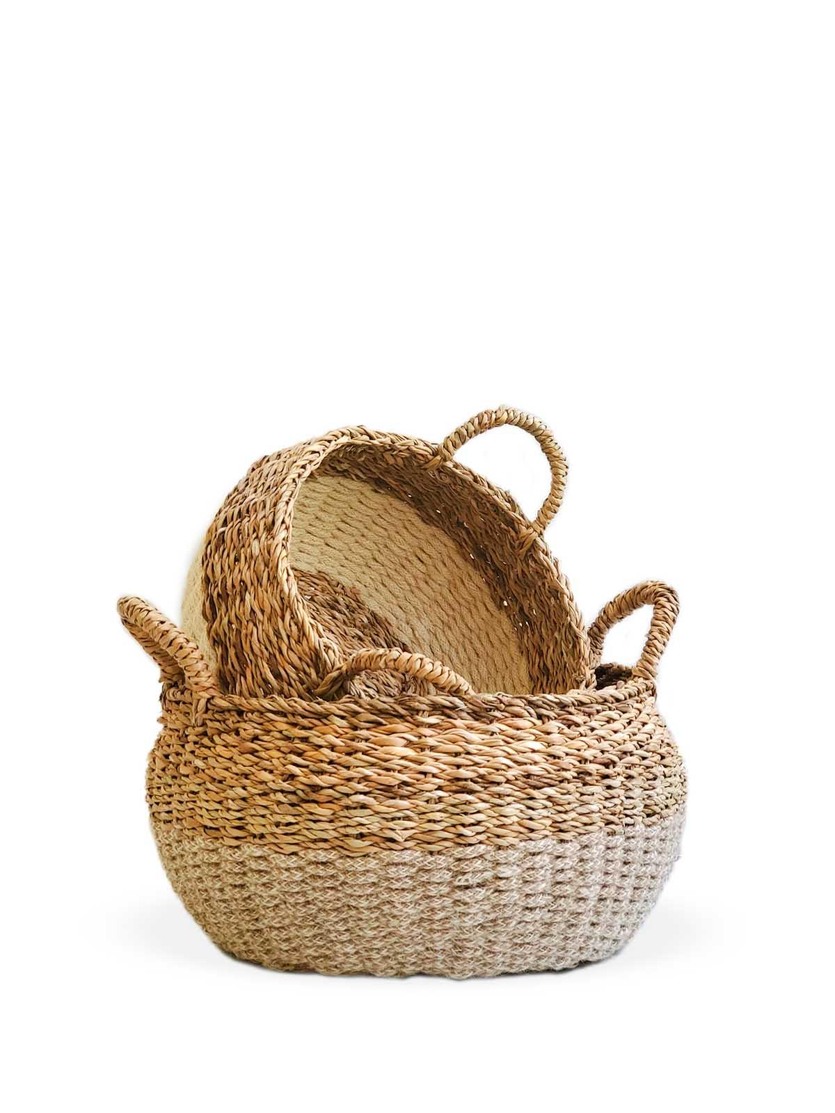 Ula Natural Floor Basket - Plant Paradise Boutique