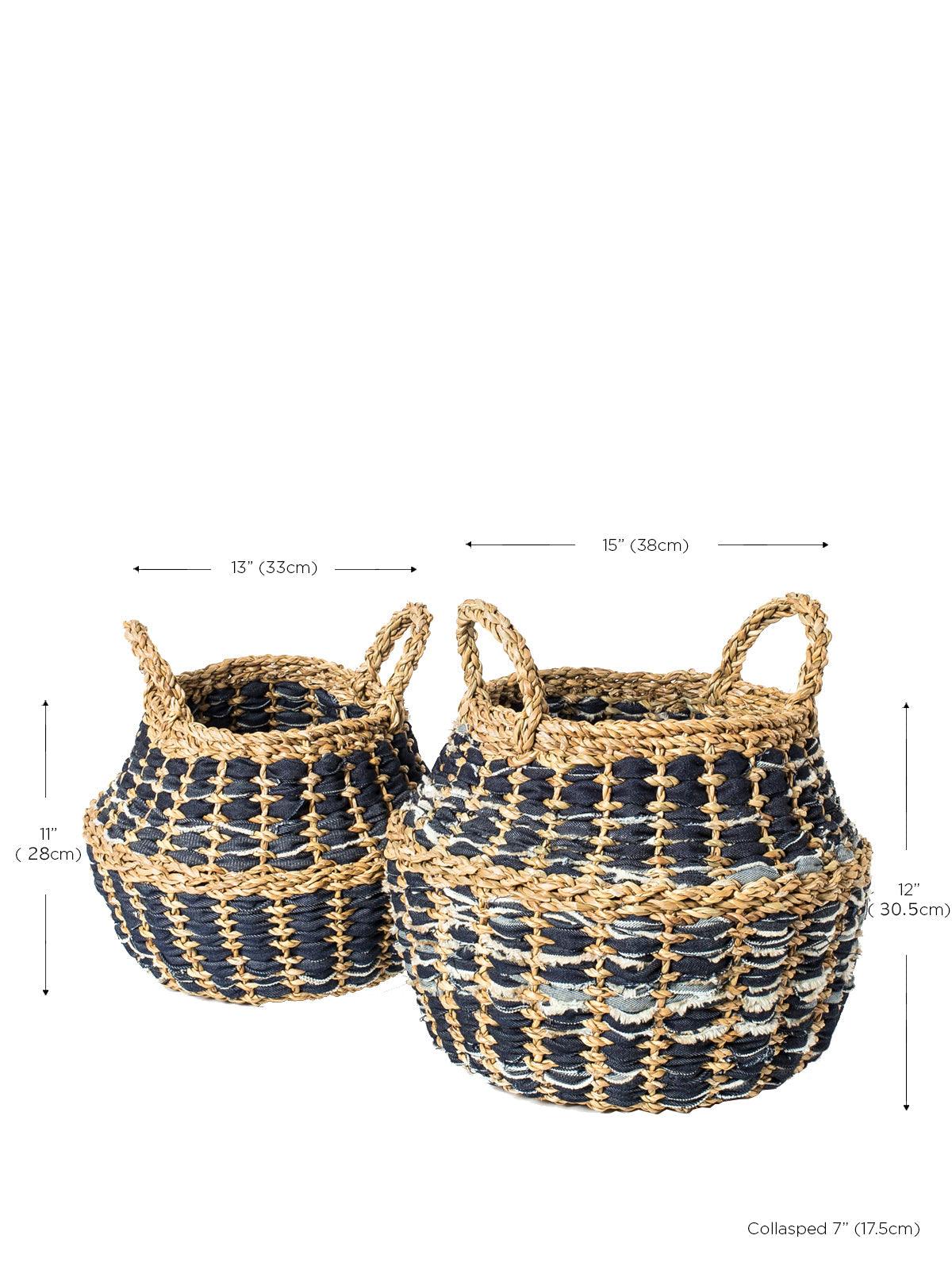 Daya Denim Basket - Plant Paradise Boutique