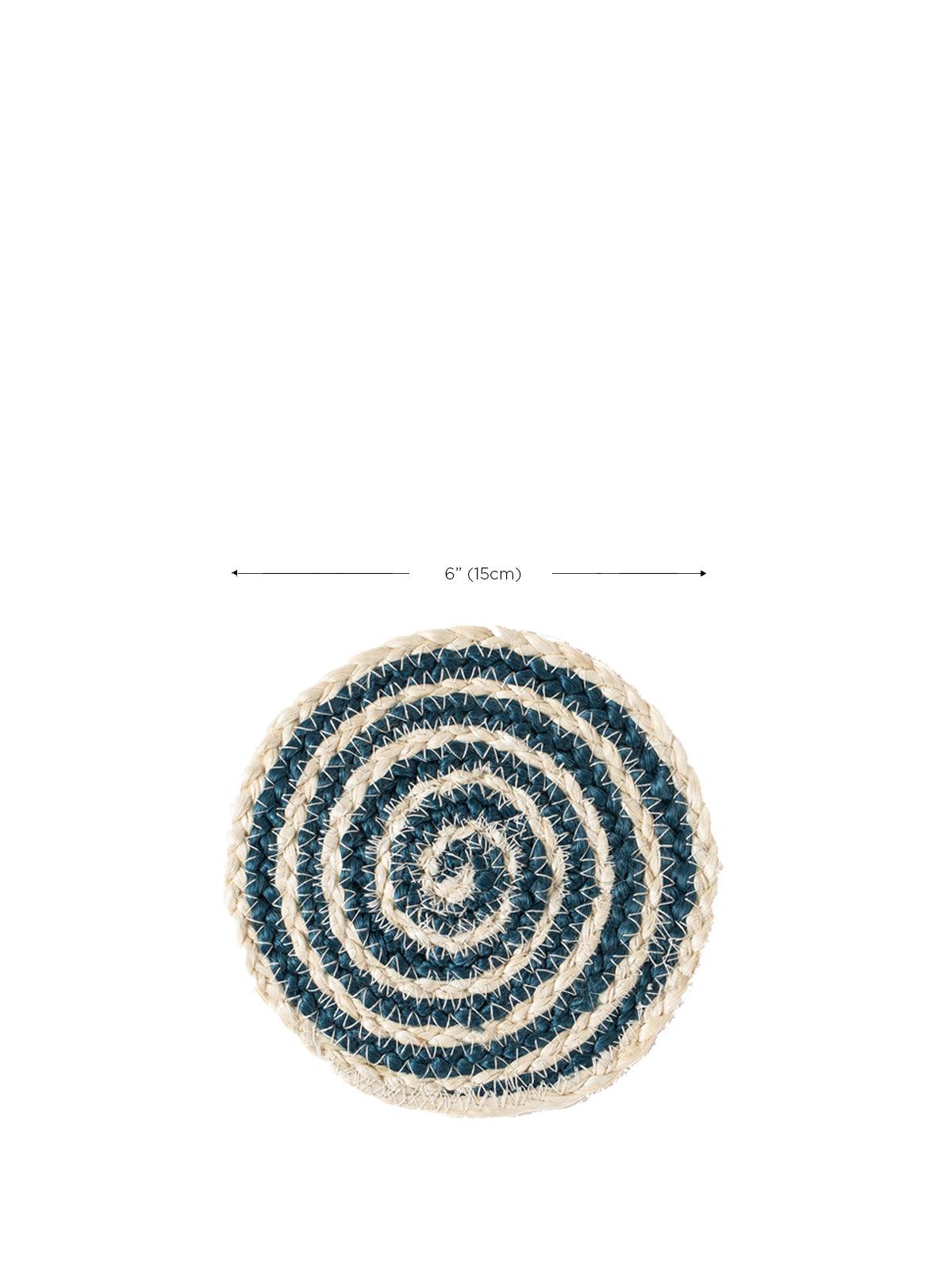Blue Kata Spiral Trivet (Set of 4) - Plant Paradise Boutique