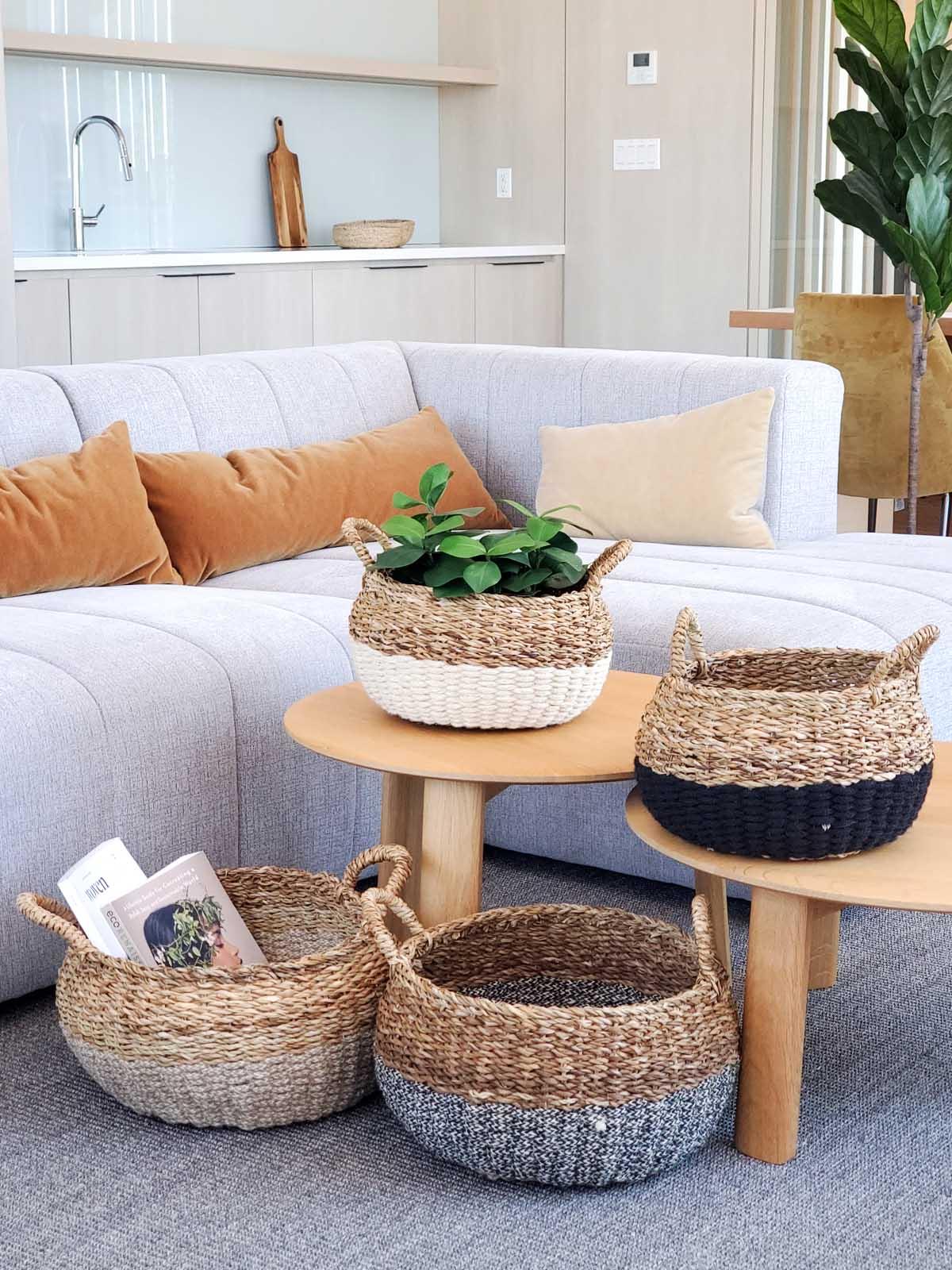 Ula Natural Floor Basket - Plant Paradise Boutique